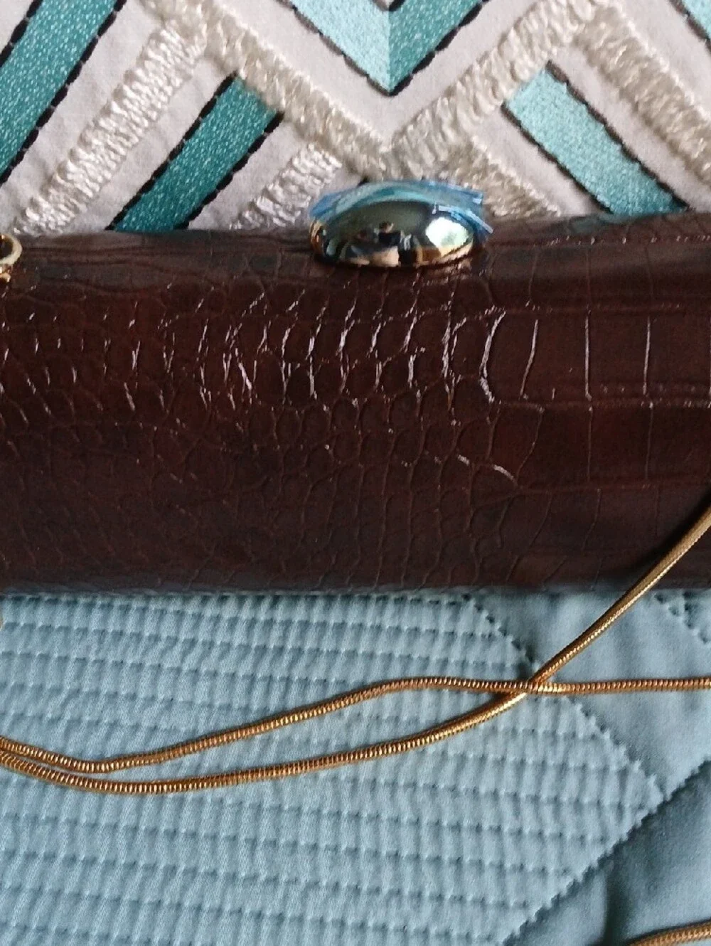 Brown Embossed Clutch!